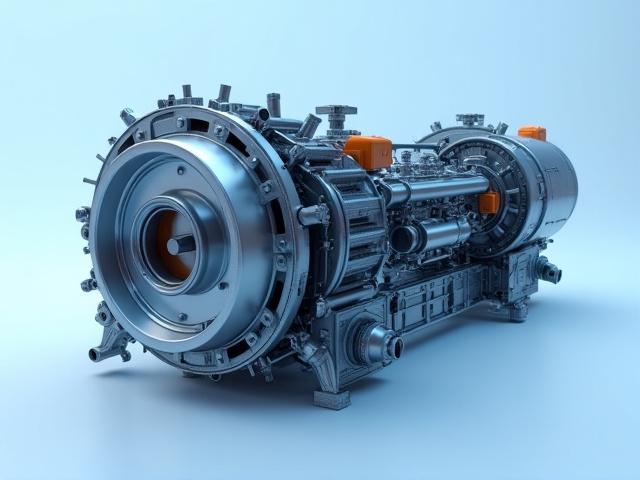 3D-Animation eines komplexen Maschinenteils in Bewegung